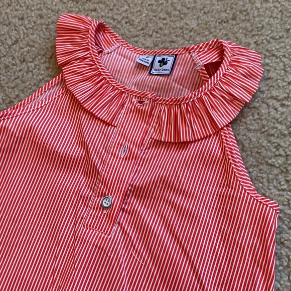 Striped Red ruffle top size 6 - Picture 2 of 4